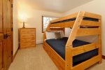 Third bedroom features bunk bed with full, twin, and trundle 